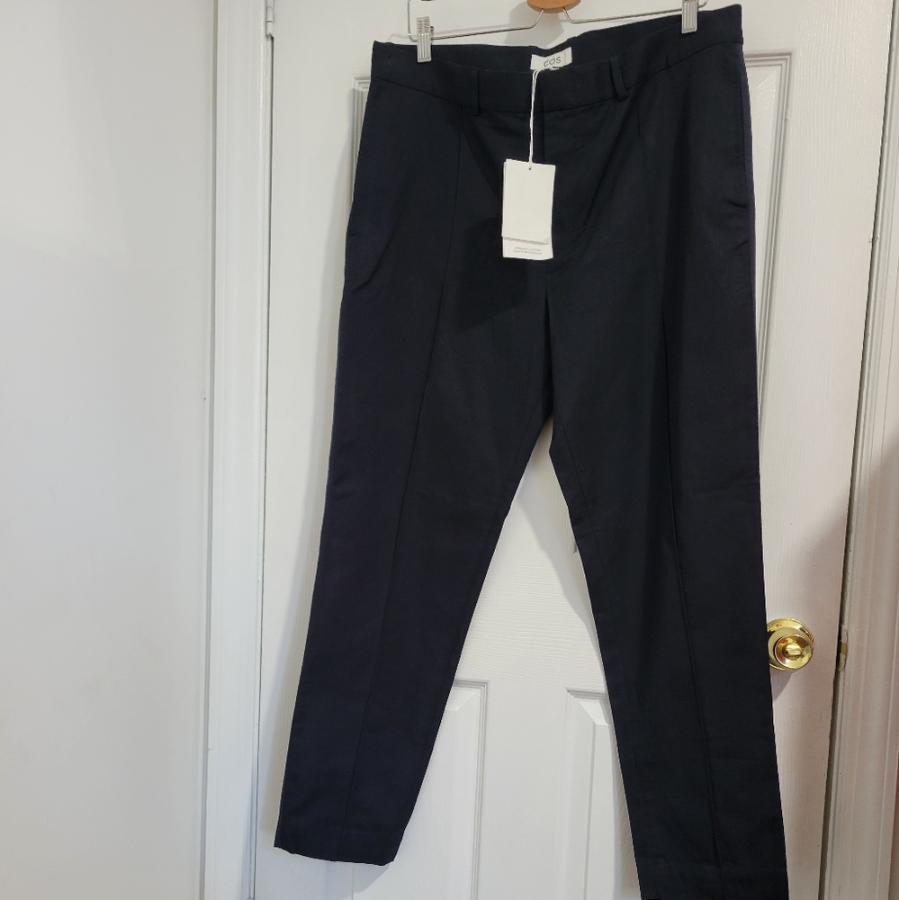 Cos Men's Black Pants  Light Blue Stripe